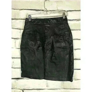 Pia Rucci Womens Size 10 Black Leather Skirt